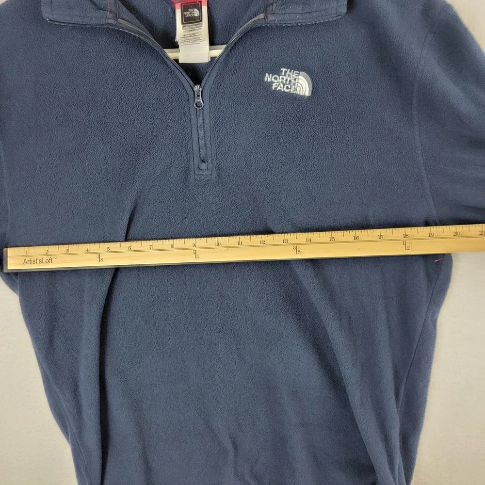 The North Face Fleece Sweater Mens M Blue 1/4 Zip Pullover Long Sleeve Outdoor